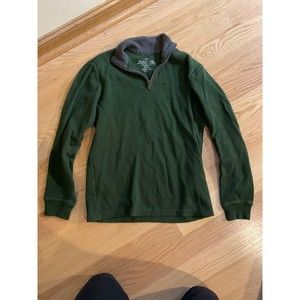 Faded Glory Quarter Zip Sweater Men's SMALL Long Sleeve Forest Green - NEW